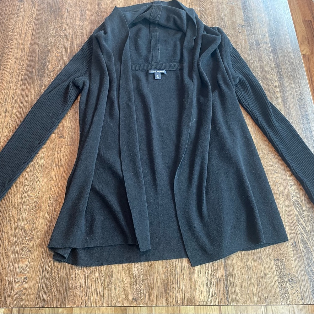 Banana Republic Black Draped Open Front Cardigan - Medium